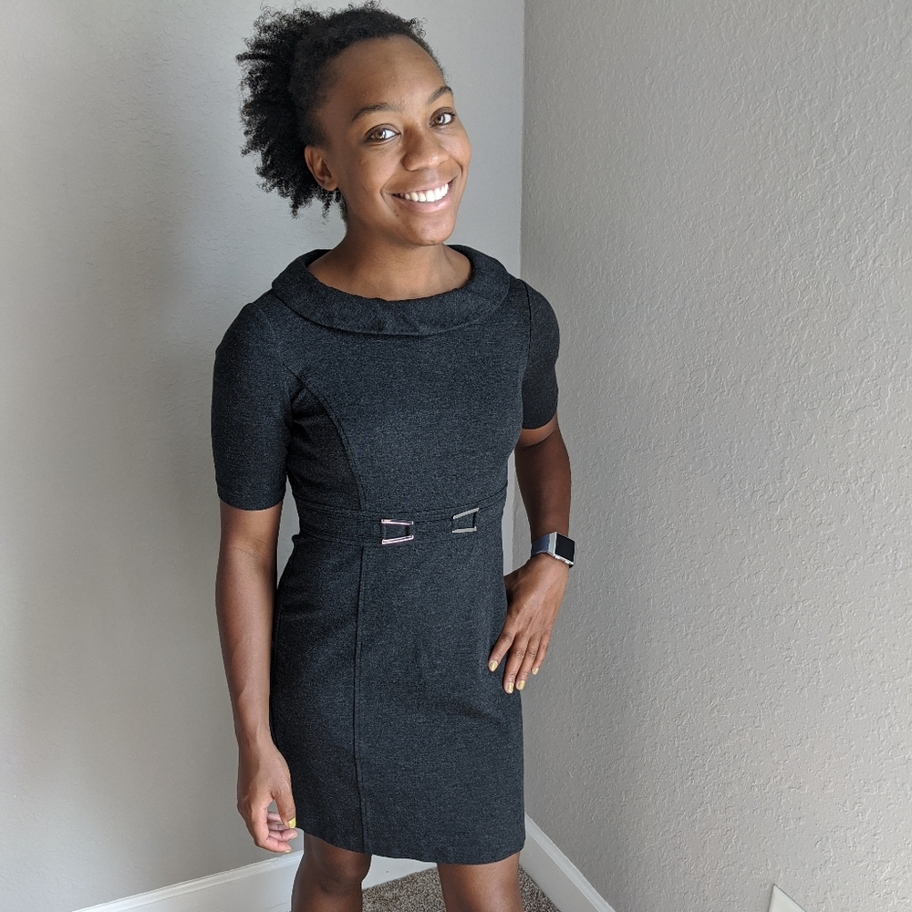 WHBM Dark Gray Sheath Work Dress